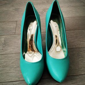 b+ab Teal Platform Heels
